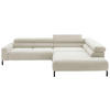 ECKSOFA inkl. Funktion Creme Cord  - Creme/Schwarz, MODERN, Textil/Metall (309/219cm) - Pure Home Lifestyle