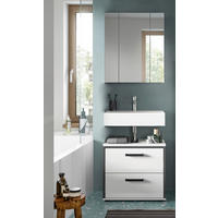 BADEZIMMER 2-teilig  in 60 cm  - Weiß Hochglanz/Schwarz, MODERN, Holzwerkstoff/Kunststoff (60cm) - MID.YOU