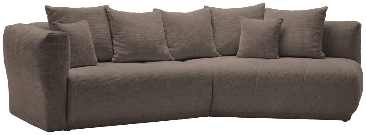 ECKSOFA in Chenille Taupe  - Taupe/Schwarz, Modern, Kunststoff/Textil (315/180cm) - Hom`in