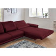 ECKSOFA in Echtleder Weinrot  - Weinrot/Schwarz, Design, Leder/Metall (328/193cm) - Dieter Knoll