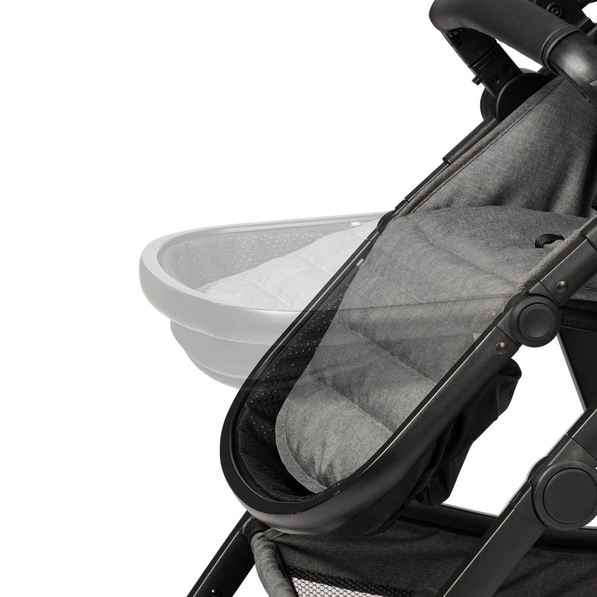 KINDERWAGENSET  Korfu   - Dunkelgrau/Schwarz, Basics, Kunststoff/Textil - My Baby Lou