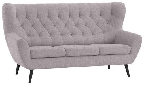 3-SITZER-SOFA in Webstoff Grau, Lila  - Lila/Schwarz, Design, Holz/Textil (187/101/95cm) - Stylife