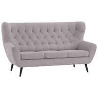 3-SITZER-SOFA in Webstoff Grau, Lila  - Lila/Schwarz, Design, Holz/Textil (187/101/95cm) - Stylife