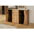 SIDEBOARD 137,7/79,3/43,8 cm  - Wildeiche/Grau, MODERN, Glas/Holz (137,7/79,3/43,8cm) - Moderano