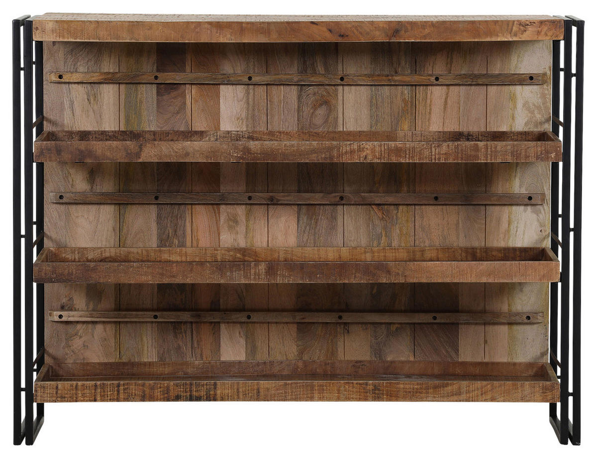 BAR Mangoholz massiv Naturfarben, Schwarz  - Schwarz/Naturfarben, Design, Holz/Metall (140/105/52cm) - Landscape