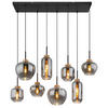 HÄNGELEUCHTE 105/40/120 cm  - Schwarz/Naturfarben, Design, Glas/Naturmaterialien (105/40/120cm) - Globo