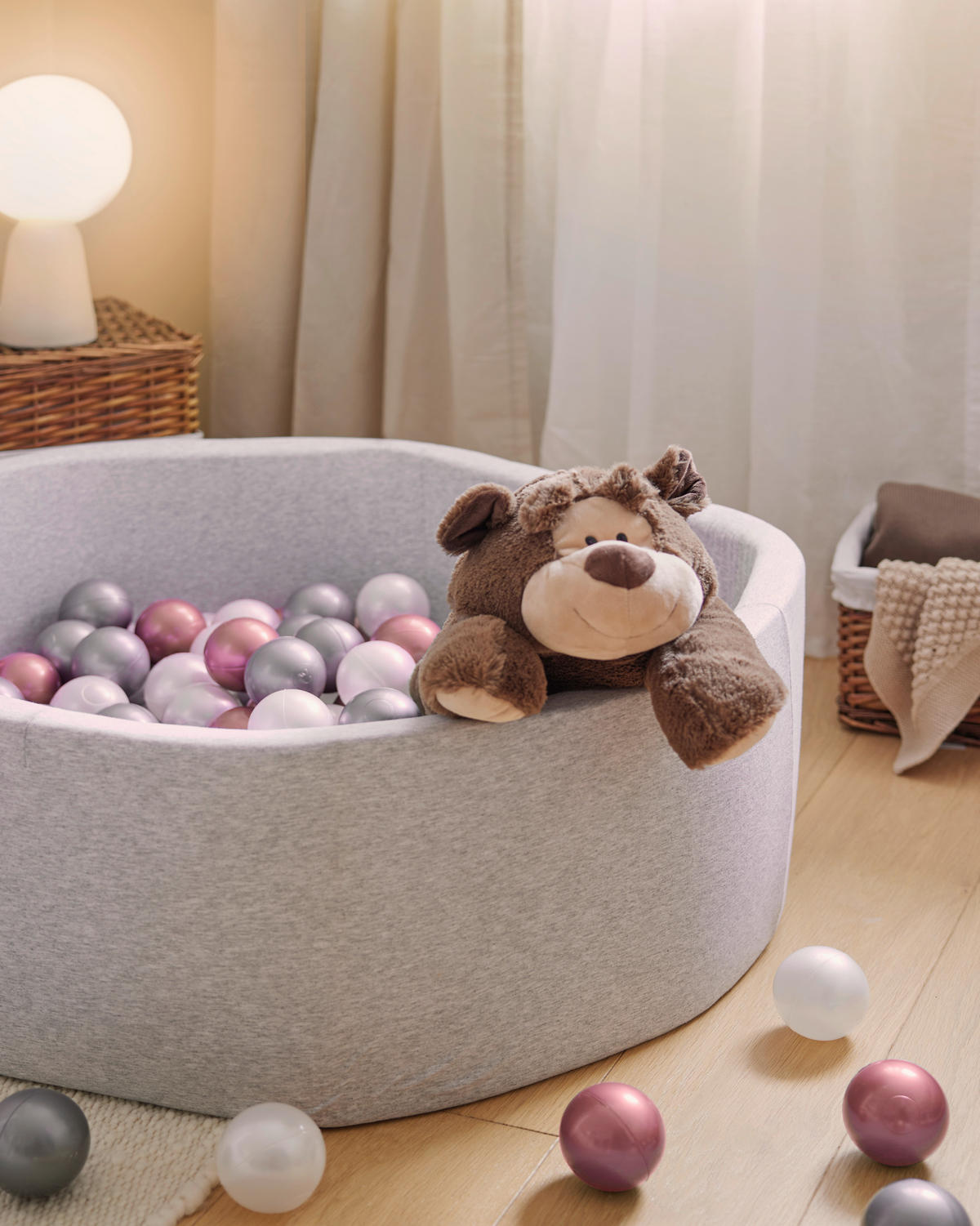 BÄLLESET  - Hellrosa/Silberfarben, Trend, Kunststoff - Jimmylee