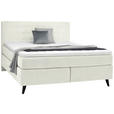 BOXSPRINGBETT 180/200 cm in Weiß - Schwarz/Weiß, KONVENTIONELL, Holz/Textil (180/200cm) - Voleo