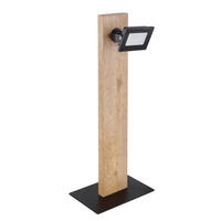 LED-TISCHLEUCHTE 18/12/45 cm   - Klar/Dunkelbraun, Natur, Glas/Holz (18/12/45cm) - Globo