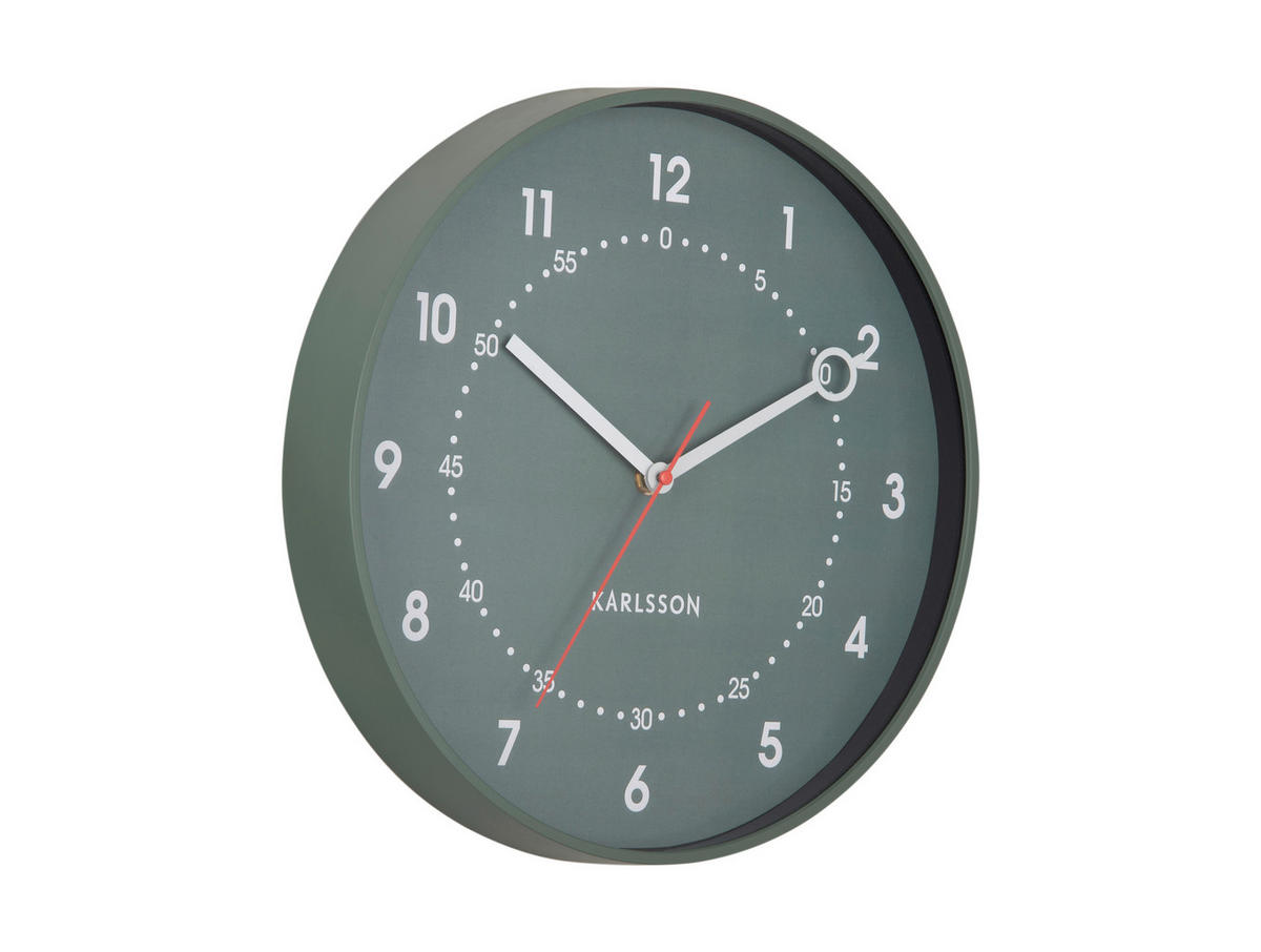 UHR  Jadegrün 31,5 cm  - Jadegrün, Basics, Kunststoff (31,5cm) - Karlsson