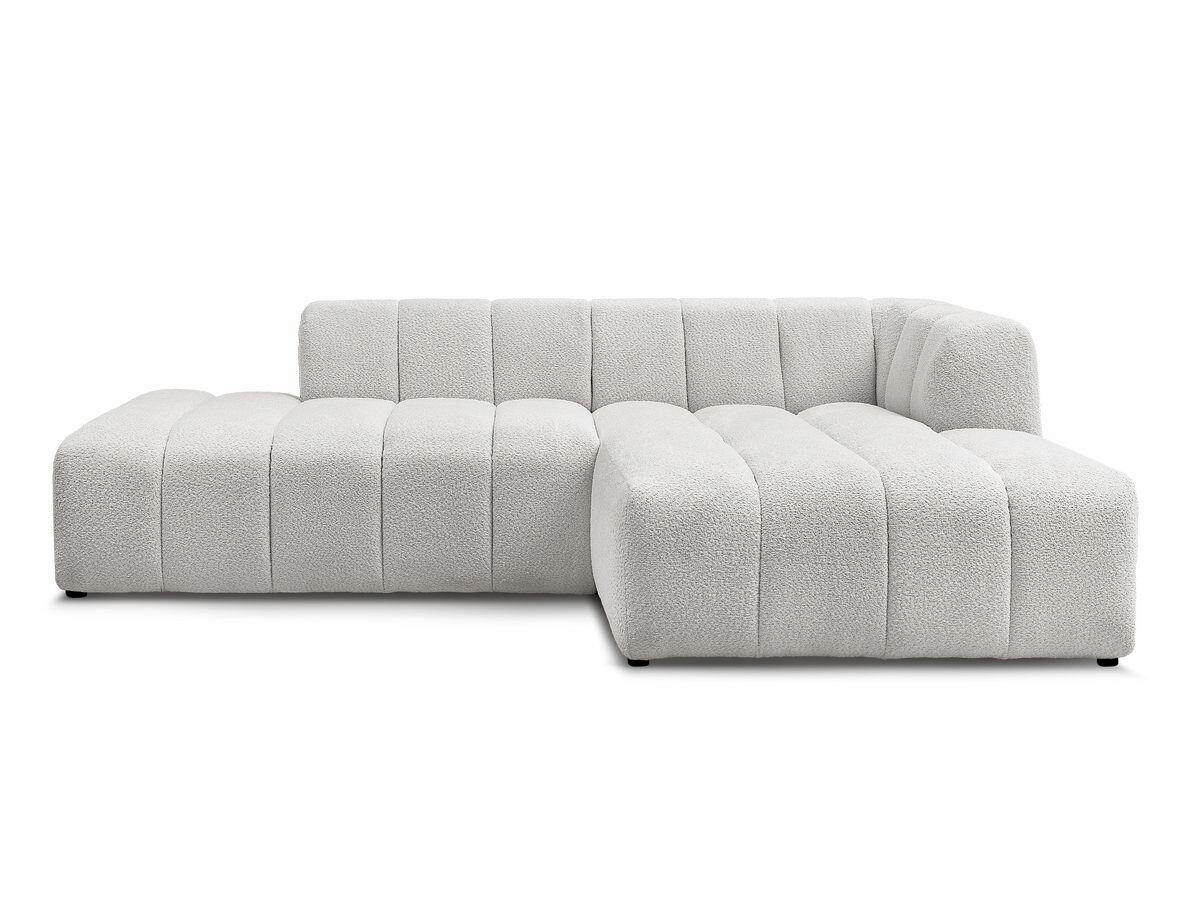 ECKSOFA  ANNECY Hellgrau Bouclé  - Hellgrau/Schwarz, MODERN, Kunststoff/Textil (262/170cm)