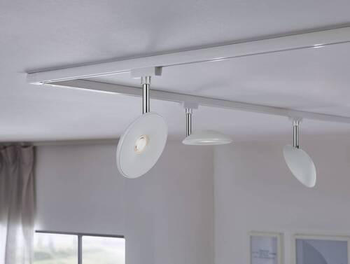 SCHIENENSYSTEM-HÄNGELEUCHTE 11,98/18,3/3,2 cm   - Chromfarben/Weiß, Basics, Kunststoff (11,98/18,3/3,2cm) - Paulmann