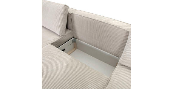 WOHNLANDSCHAFT  in Cord Naturfarben  - Schwarz/Naturfarben, KONVENTIONELL, Kunststoff/Textil (155/348/155cm) - Carryhome