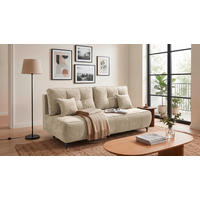 SCHLAFSOFA ELISA Webstoff Beige  inkl. Bettkasten  - Beige/Schwarz, MODERN, Kunststoff/Textil (215/96/106cm) - MID.YOU