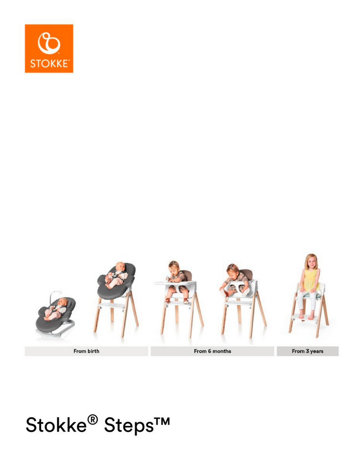 HOCHSTUHL Steps Grau, Weiß  - Weiß/Grau, Design, Holz/Kunststoff (71/61/43cm) - Stokke