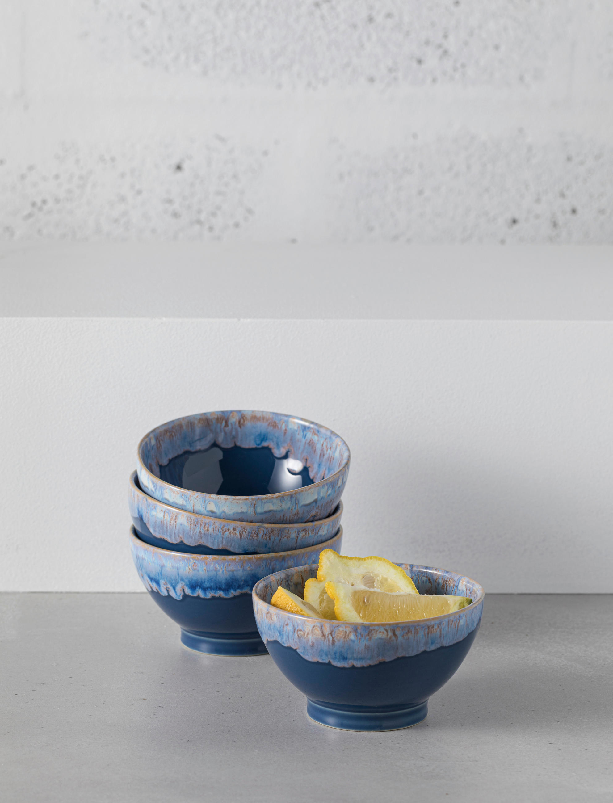 SCHÜSSELSET GRESPRESSO 4-teilig  - Blau, Basics, Keramik (15/8cm) - Costa Nova