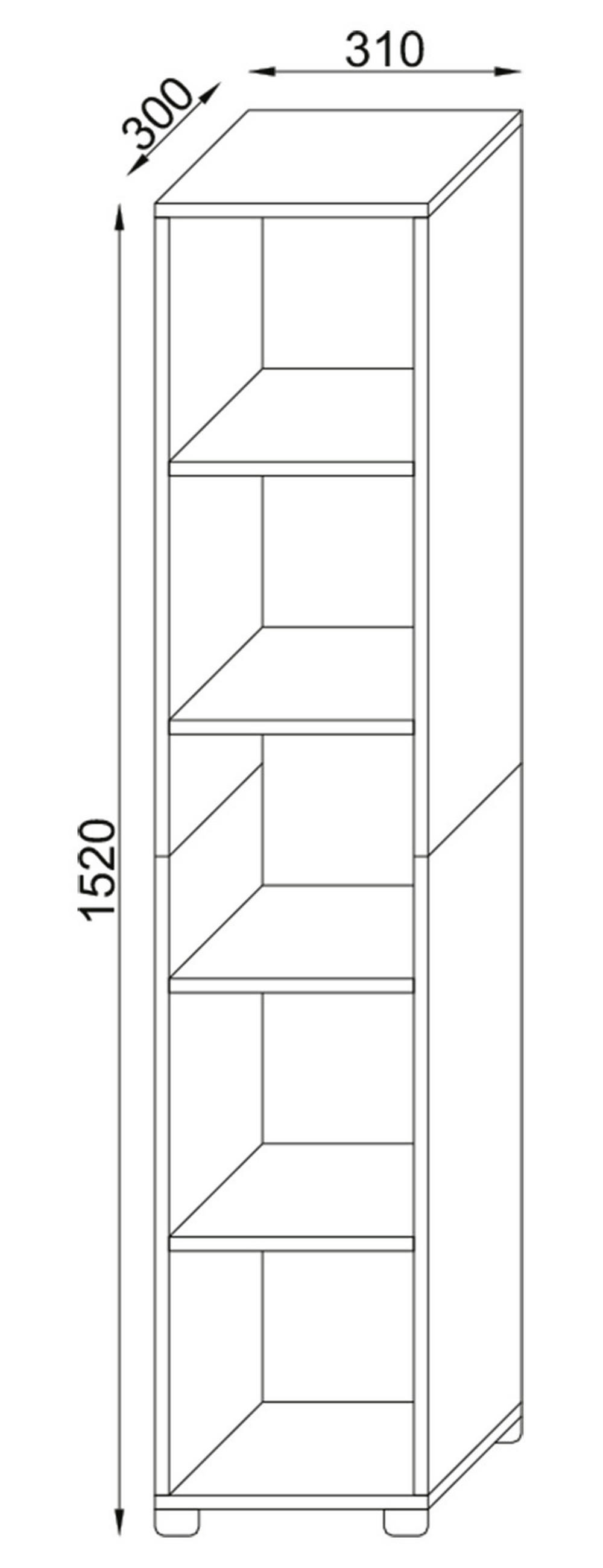 Etajeră, 31/152/30 cm,  - Konventionell (31/152/30cm) - MID.YOU