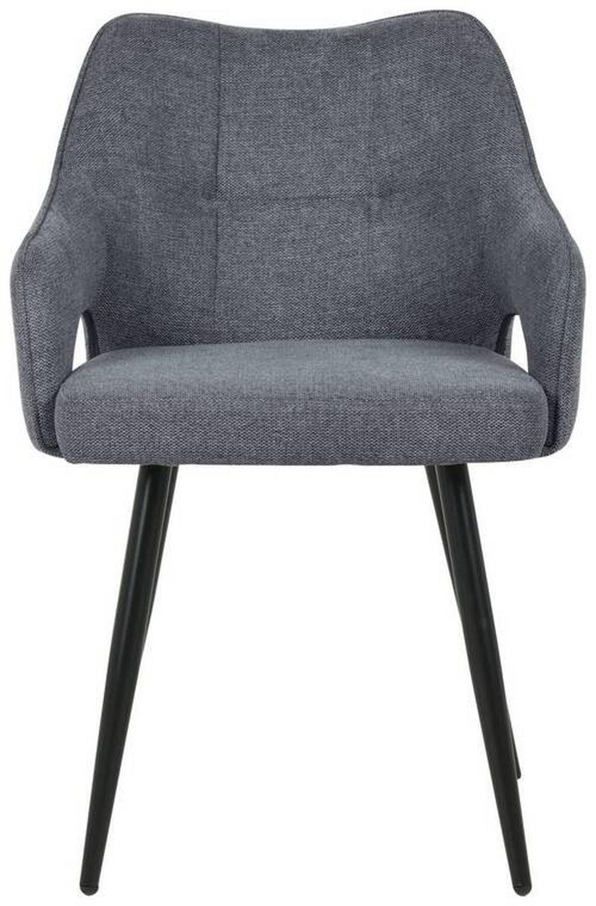 ARMLEHNSTUHL  in Eisen Webstoff  - Schwarz/Grau, MODERN, Holz/Textil (60,5/81,5/55,5cm) - MID.YOU