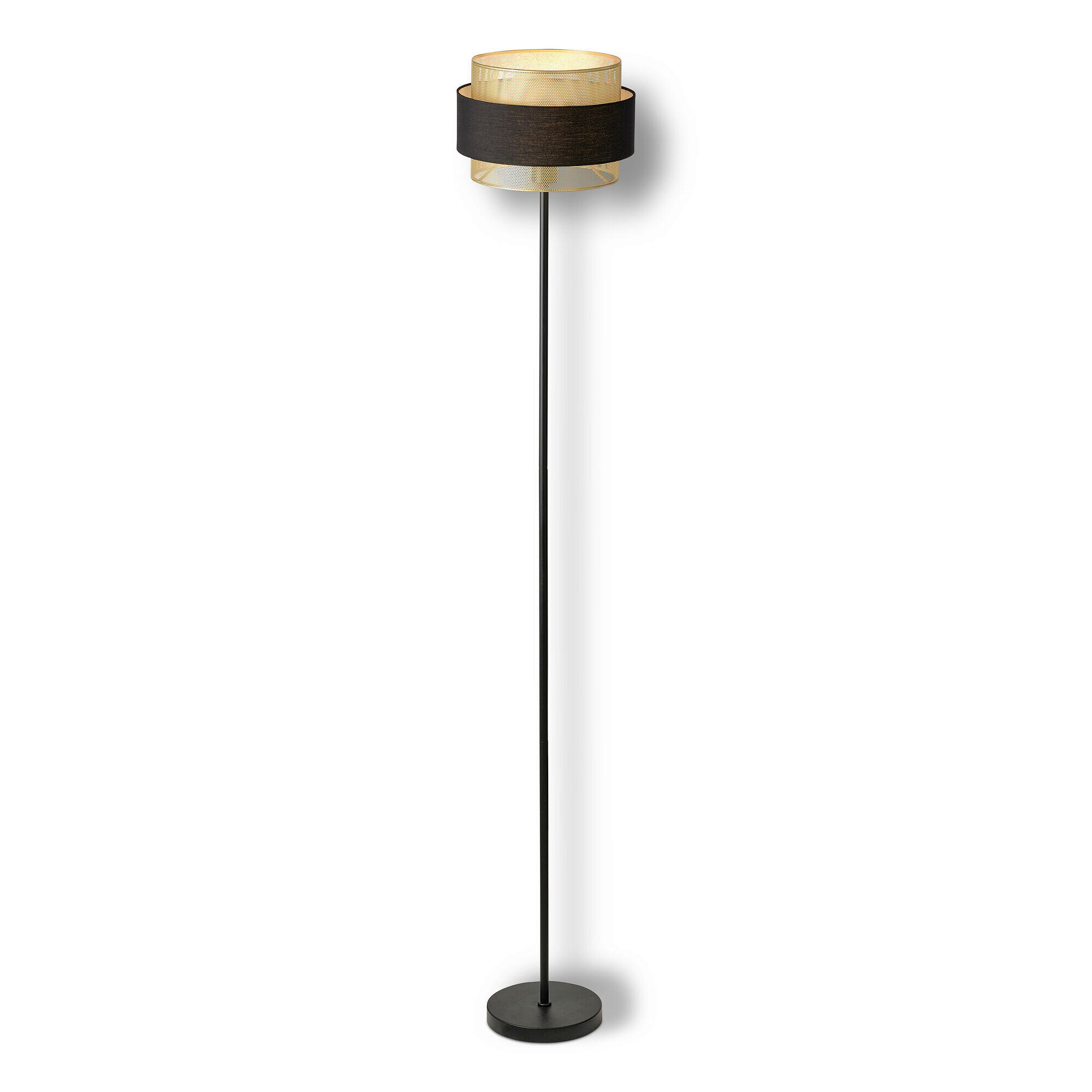 STEHLEUCHTE 30/175 cm    - Goldfarben/Schwarz, KONVENTIONELL, Textil/Metall (30/175cm) - Osram