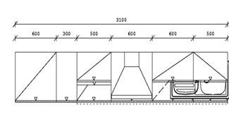 KÜCHENBLOCK 310 cm   in Graphitfarben, Eichefarben  - Edelstahlfarben/Eichefarben, KONVENTIONELL, Holzwerkstoff/Metall (310cm) - Xora