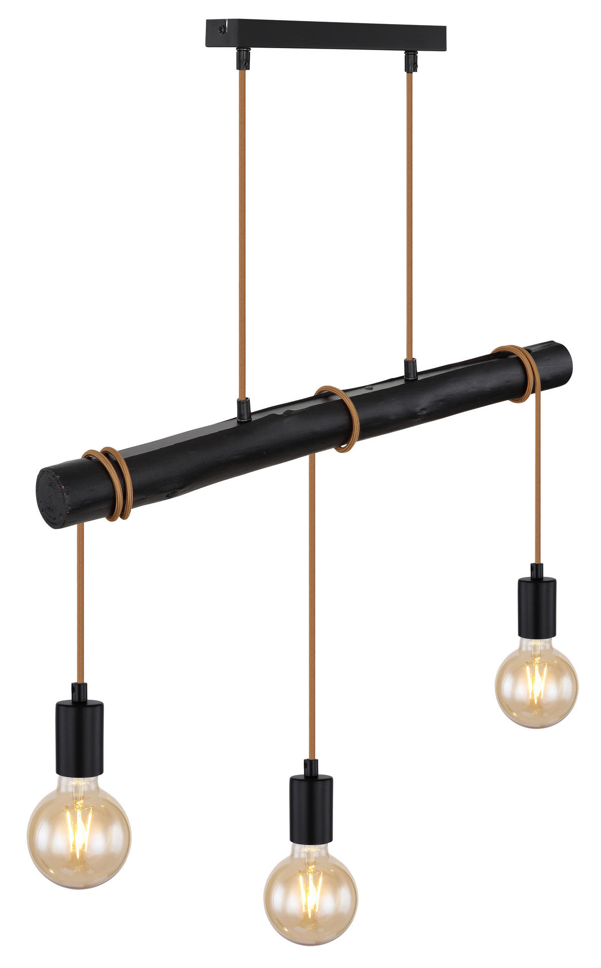 VISEČA SVETILKA     60/5/120 cm         E27 - črna, Design, kovina/les (60/5/120cm) - Globo