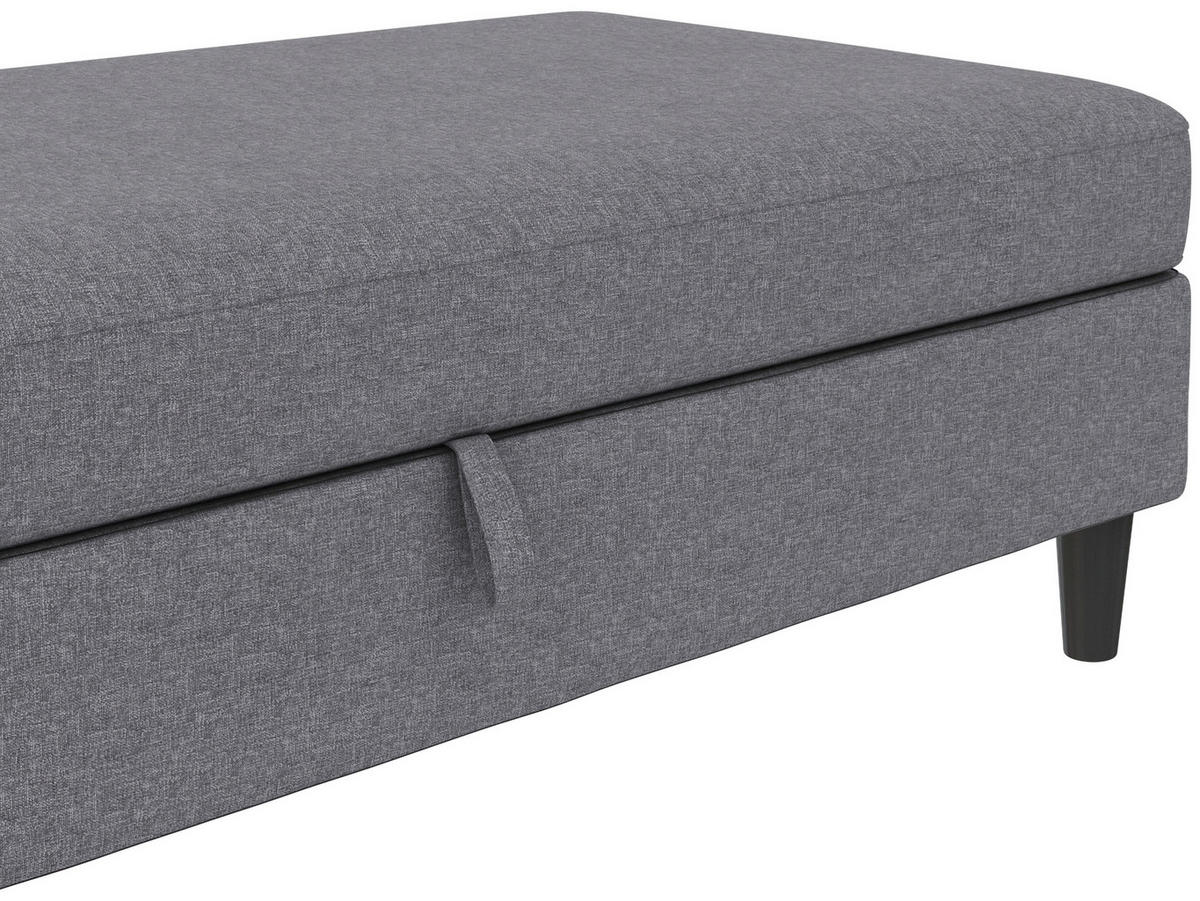 HOCKER in Textil Grau  - Schwarz/Grau, Basics, Kunststoff/Textil (130/43/69cm) - Livetastic
