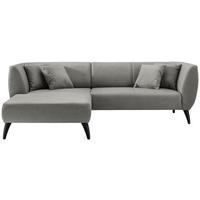 ECKSOFA Grau Lederlook  - Schwarz/Grau, MODERN, Holz/Textil (160/264cm) - Livetastic