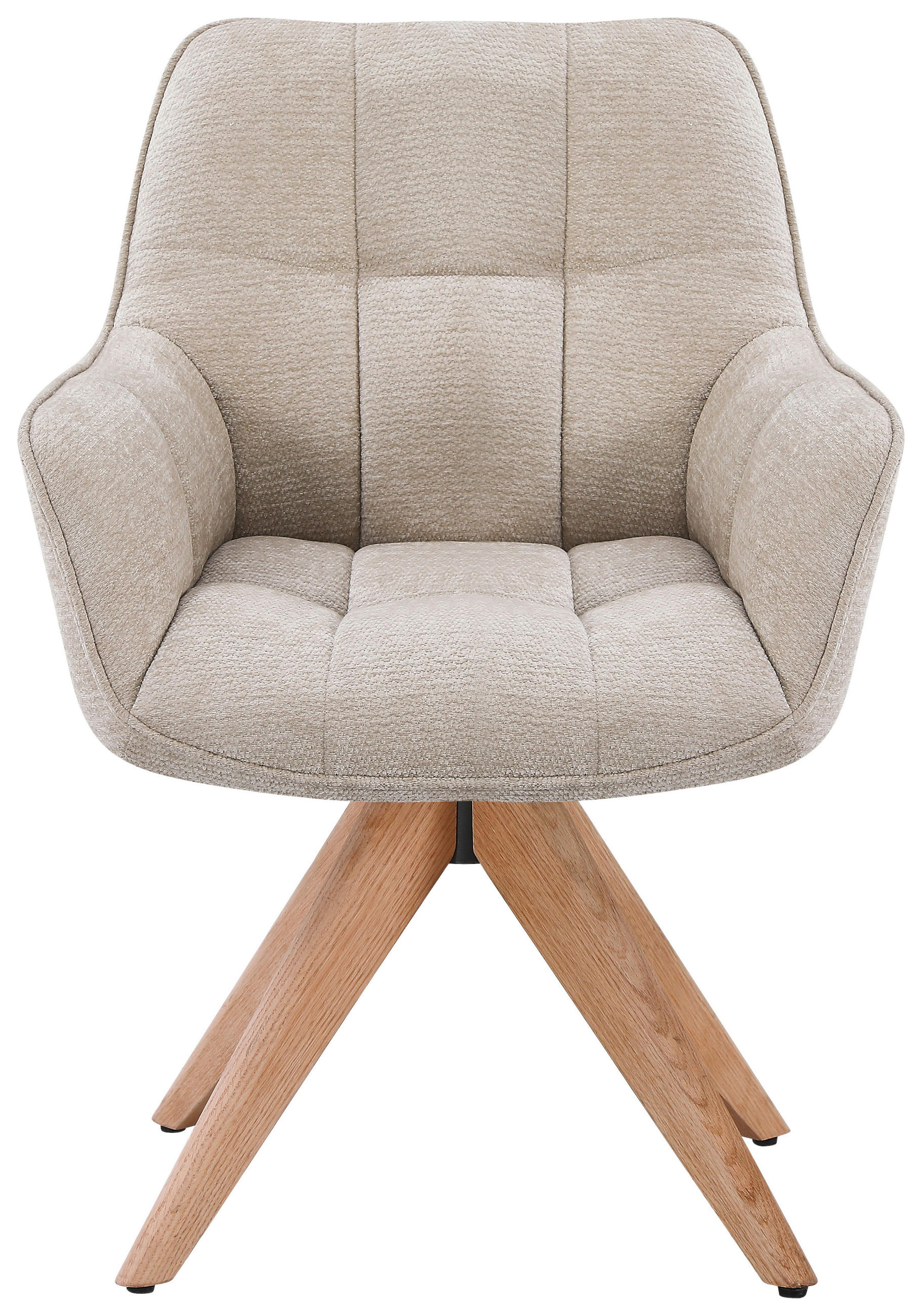 ARMLEHNSTUHL in Holz, Textil Eichefarben, Beige  - Eichefarben/Beige, Basics, Holz/Textil (64/85/62cm) - Livetastic