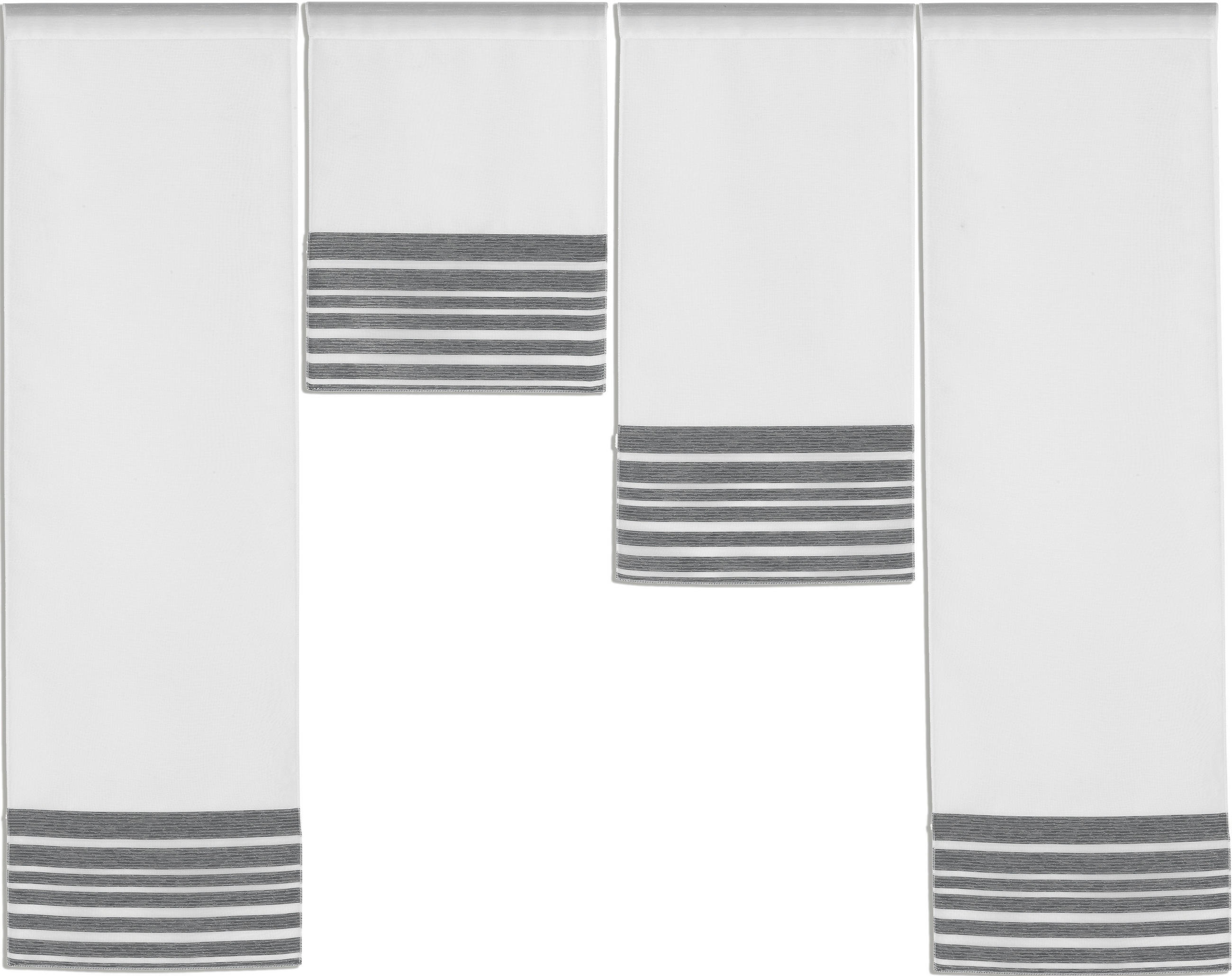 KURZGARDINENSET   120/100 cm   - Anthrazit/Weiß, Basics, Textil (120/100cm)
