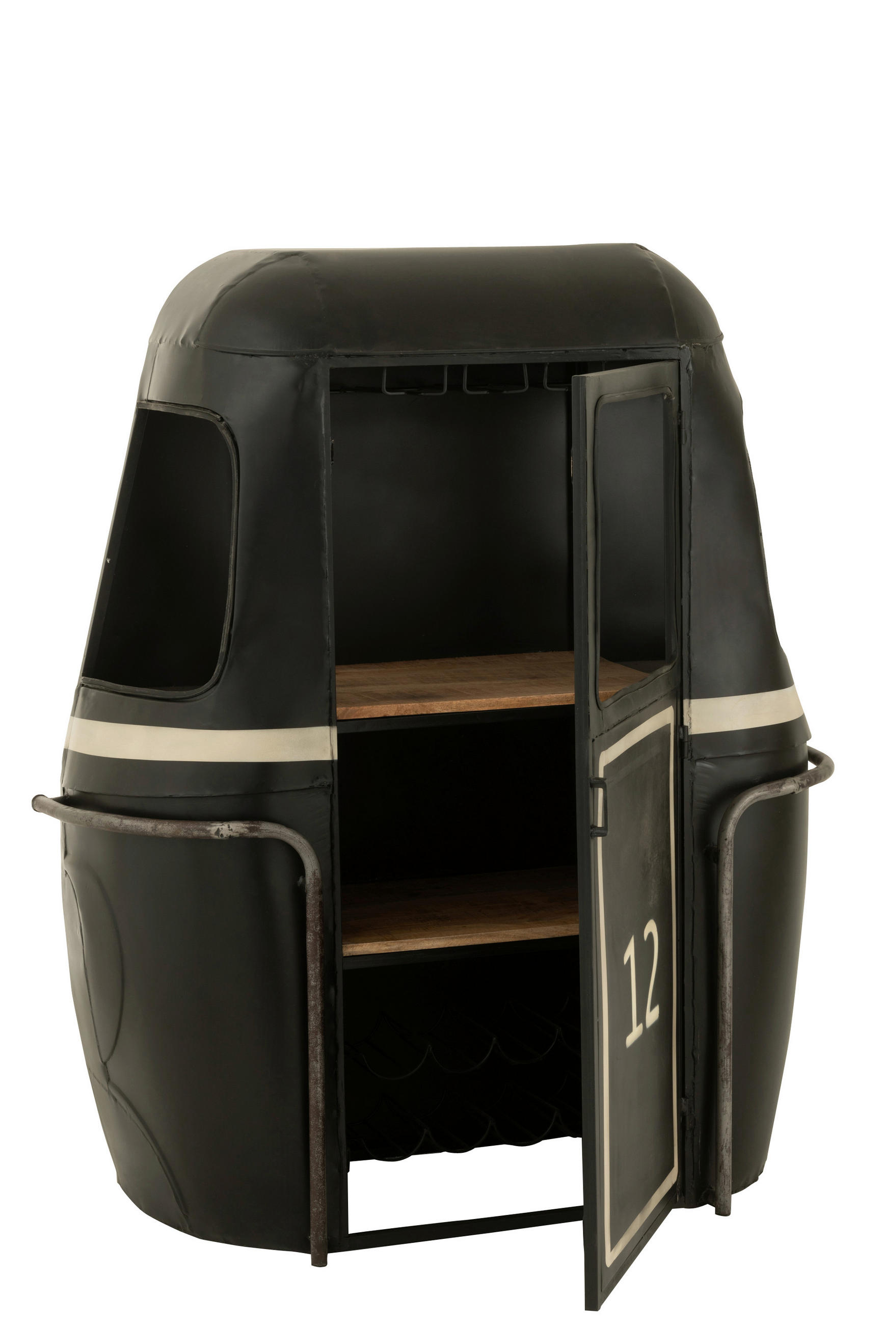 BAR in Schwarz  - Schwarz, Basics, Metall (135/47/154cm) - Ambia Home