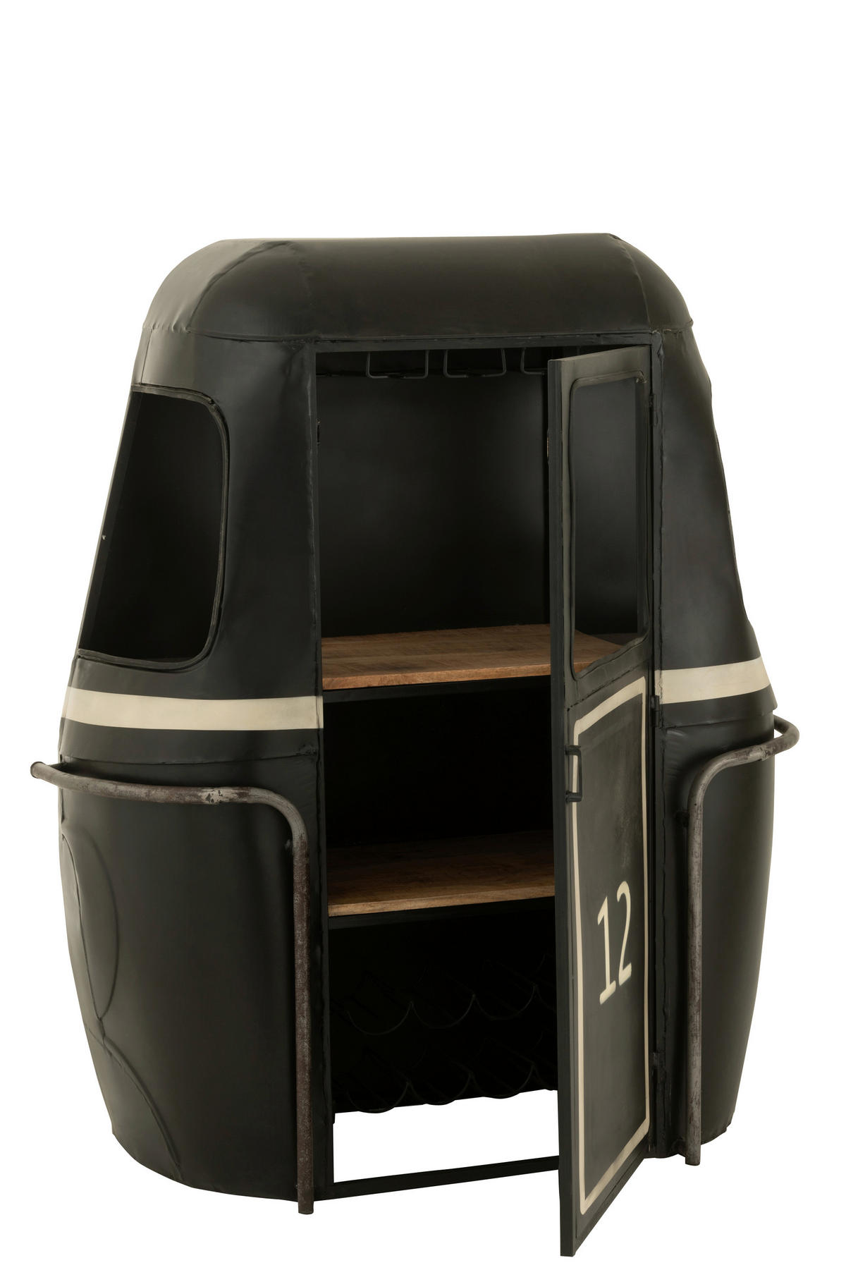 BAR in Schwarz  - Schwarz, Basics, Metall (135/47/154cm) - Ambia Home
