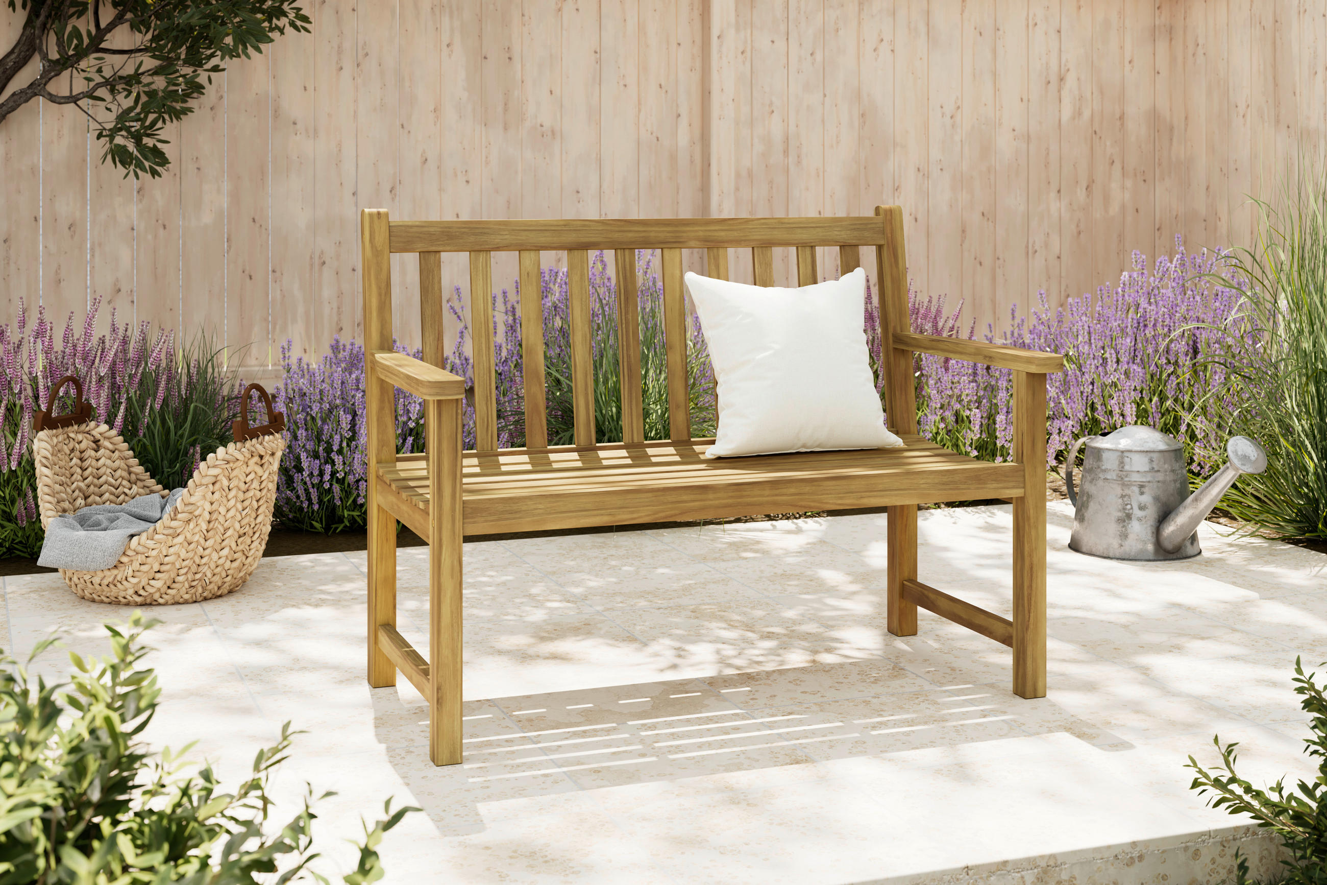 GARTENBANK 120/90/61 cm Akazie   - Akaziefarben, Natur, Holz (120/90/61cm) - Ambia Garden