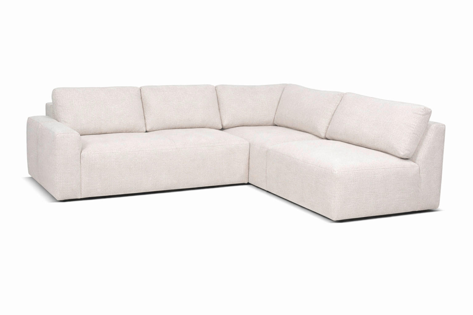 ECKSOFA MAZA in Creme  275/237 cm  - Creme/Schwarz, Design, Textil (275/237cm) - Livetastic