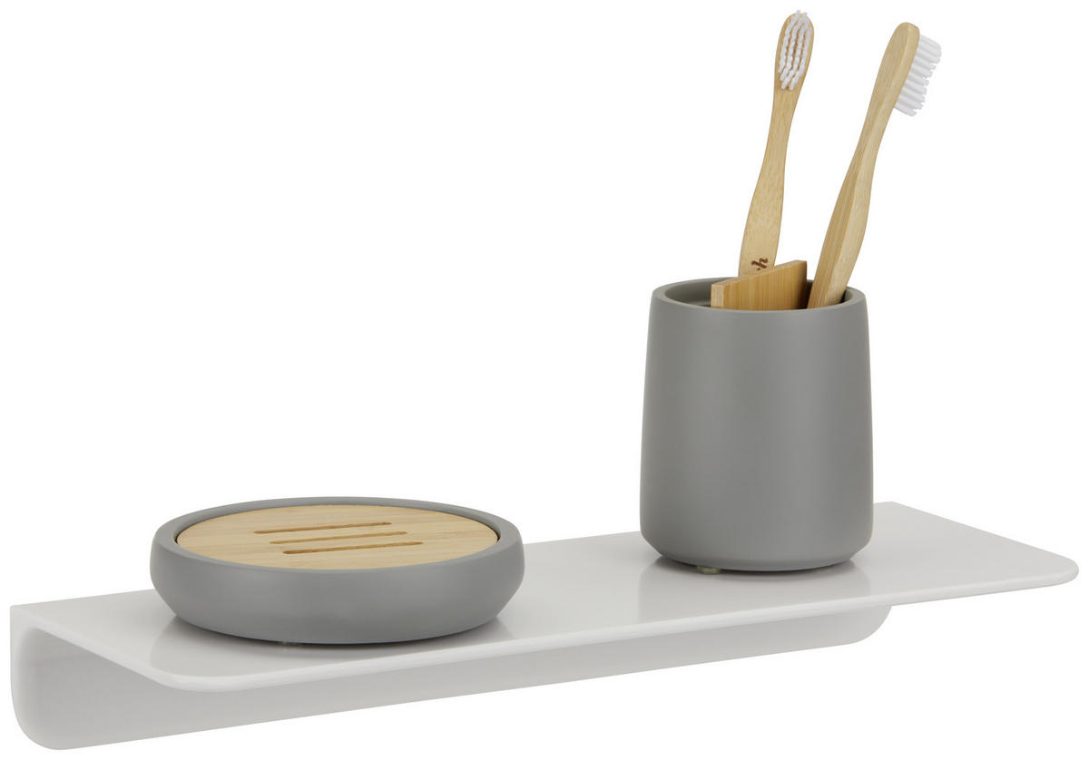 Ablage 35/5/12,5 cm  - Weiß, MODERN, Kunststoff (35/5/12,5cm) - Schütte