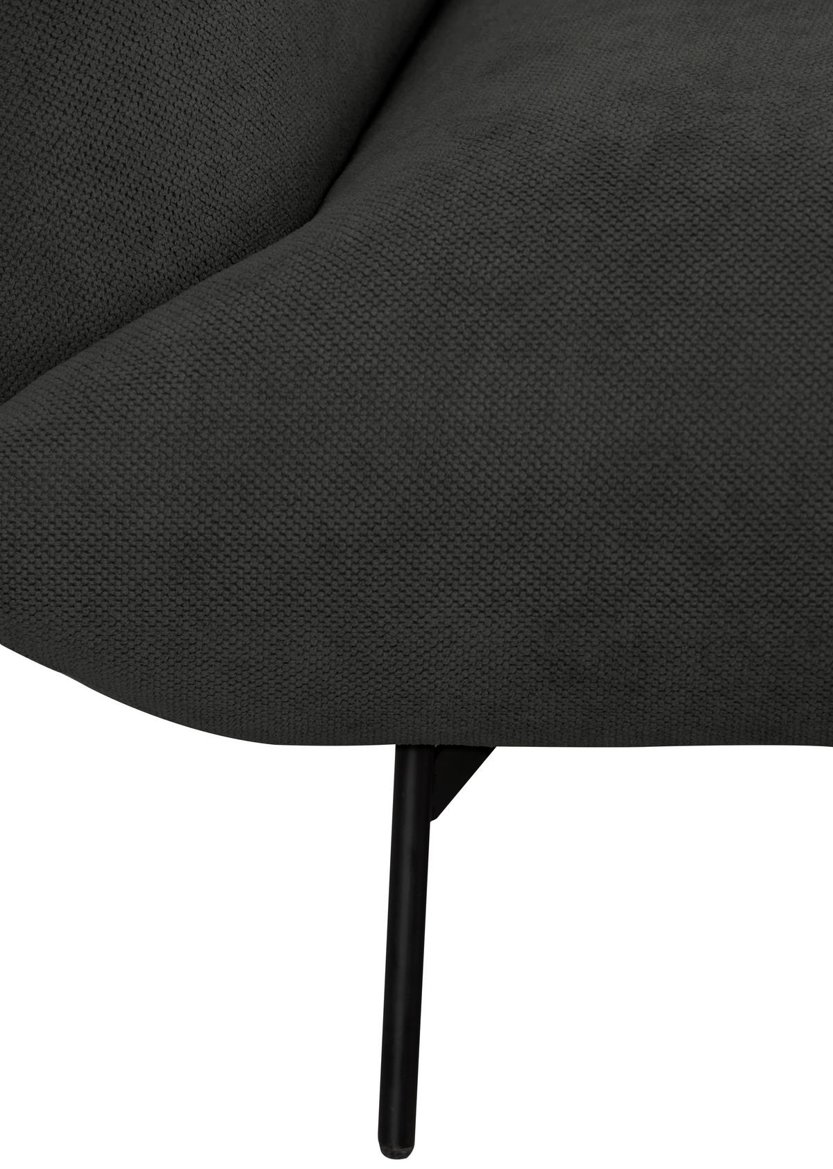 SOFA Mikrofaser Anthrazit  - Anthrazit/Schwarz, Trend, Textil/Metall (185/77/83cm) - P & B