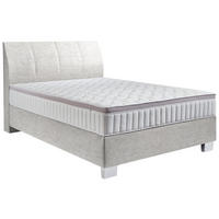 BOXSPRINGBETT 140/200 cm  in Hellgrau  - Chromfarben/Hellgrau, Konventionell, Kunststoff/Textil (140/200cm) - Hom`in
