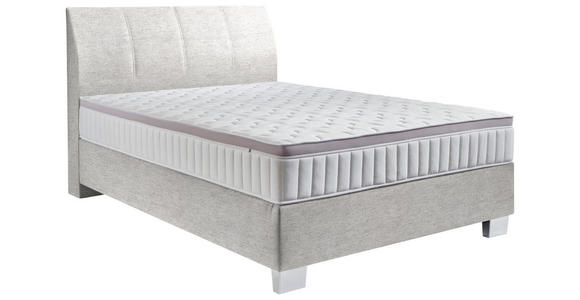 BOXSPRINGBETT 140/200 cm  in Hellgrau  - Chromfarben/Hellgrau, KONVENTIONELL, Kunststoff/Textil (140/200cm) - Hom`in