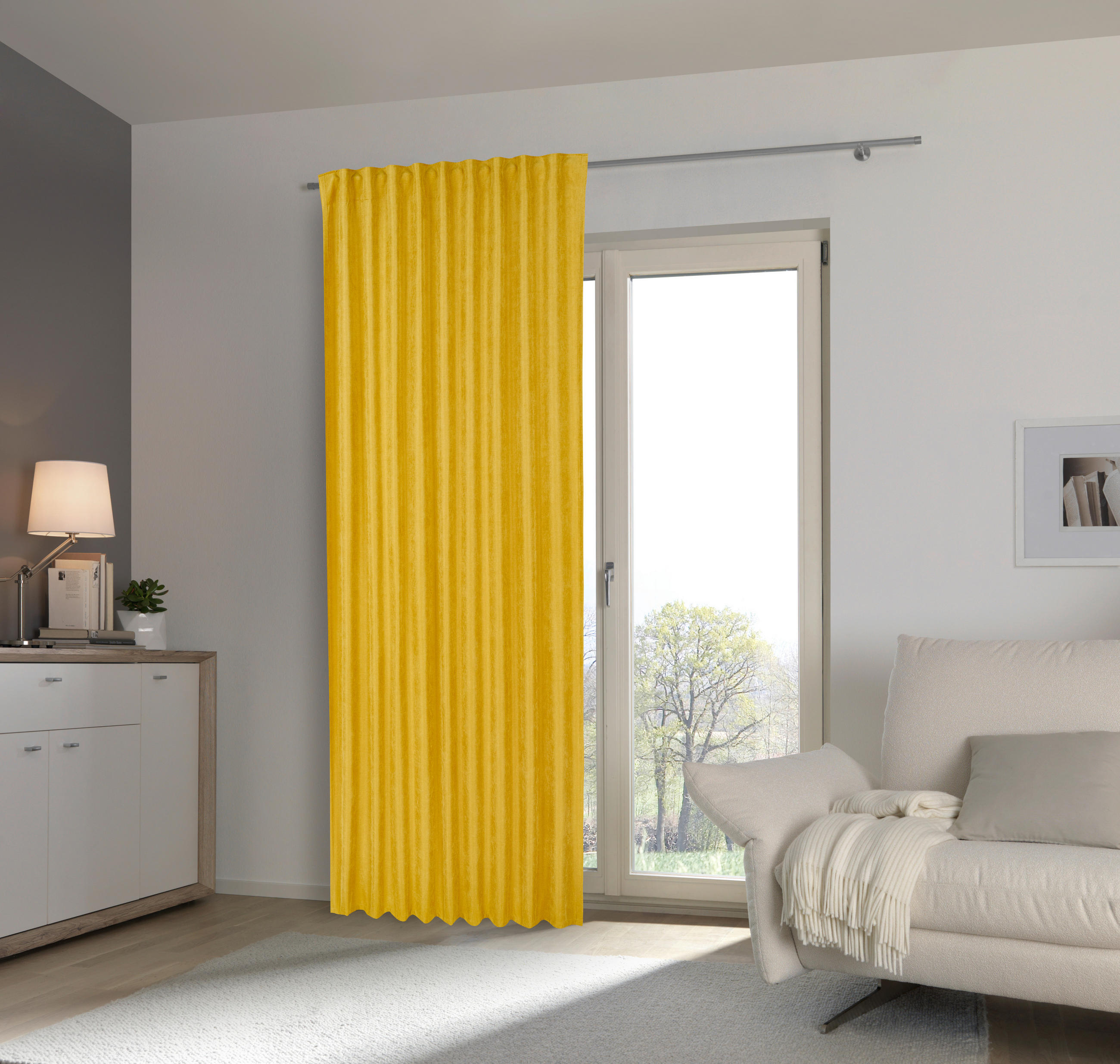 DRAPERIE CONFECȚIONATĂ opac  - galben, Konventionell, textil (140/245cm) - Esposa