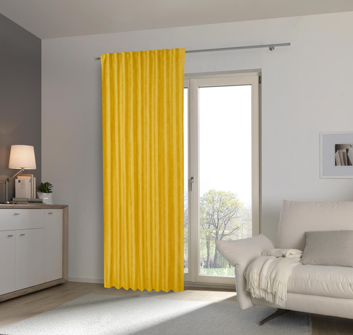 GOTOVA ZAVESA žuta - žuta, Konvencionalno, tekstil (140/245cm) - Esposa