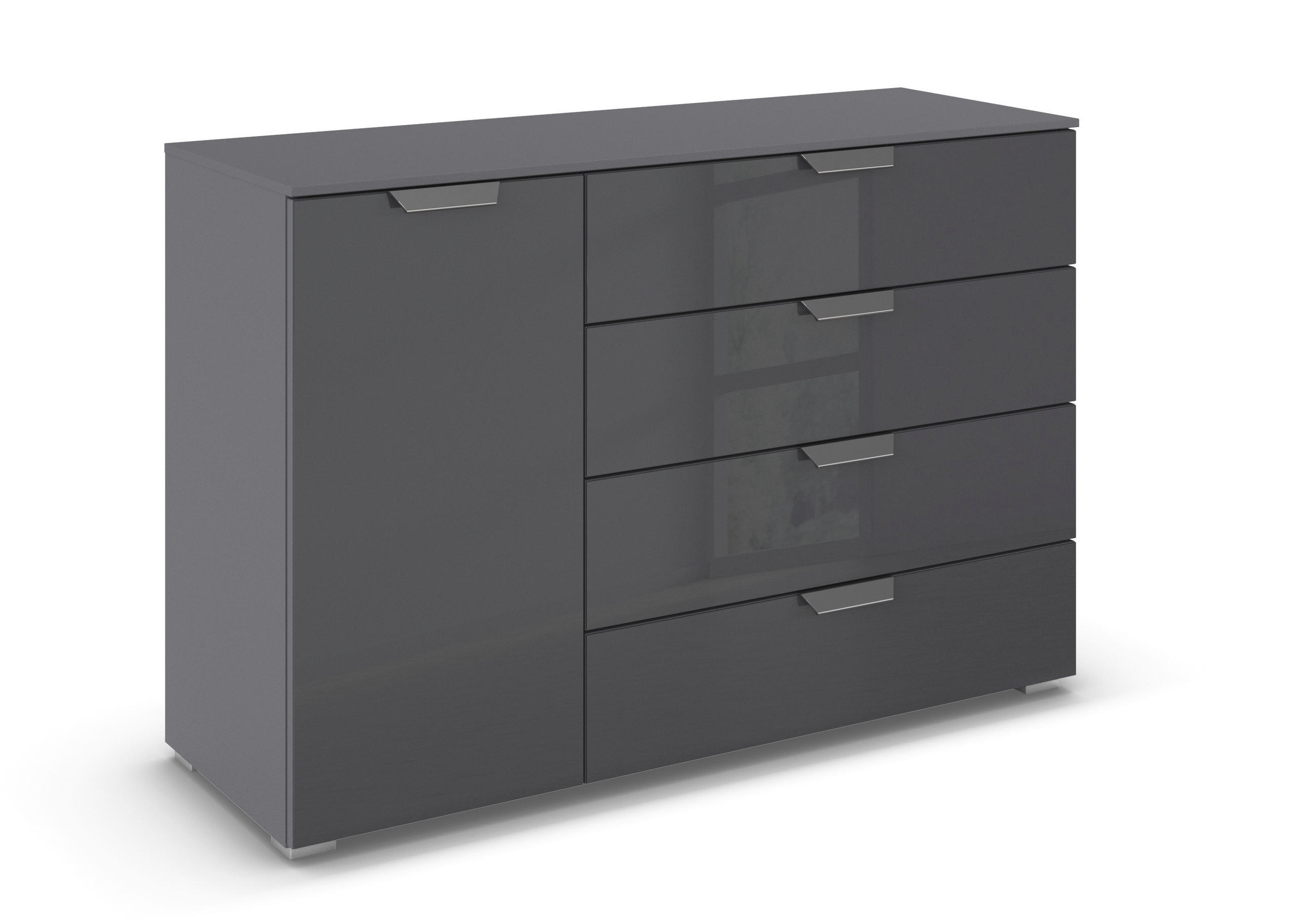 KOMMODE 120/81/42 cm  in Dunkelgrau  - Chromfarben/Dunkelgrau, Design, Glas/Holzwerkstoff (120/81/42cm) - Carryhome