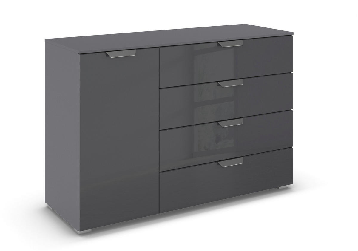 KOMMODE  in 120/81/42 cm  - Chromfarben/Dunkelgrau, Design, Glas/Holzwerkstoff (120/81/42cm) - Carryhome