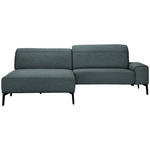 ECKSOFA in Mikrofaser Blaugrau  203/266 cm  - Blaugrau/Schwarz, Design, Textil/Metall (203/266cm) - Johann Jakob