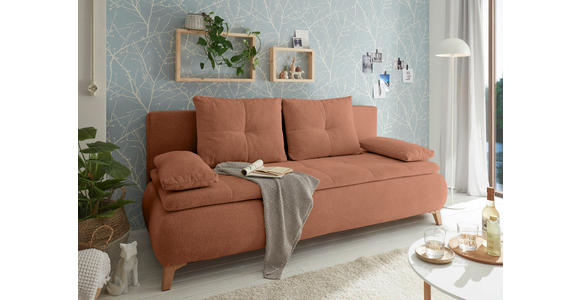 SCHLAFSOFA Webstoff Cognac  - Eichefarben/Cognac, Design, Kunststoff/Textil (202/94/104cm) - Carryhome