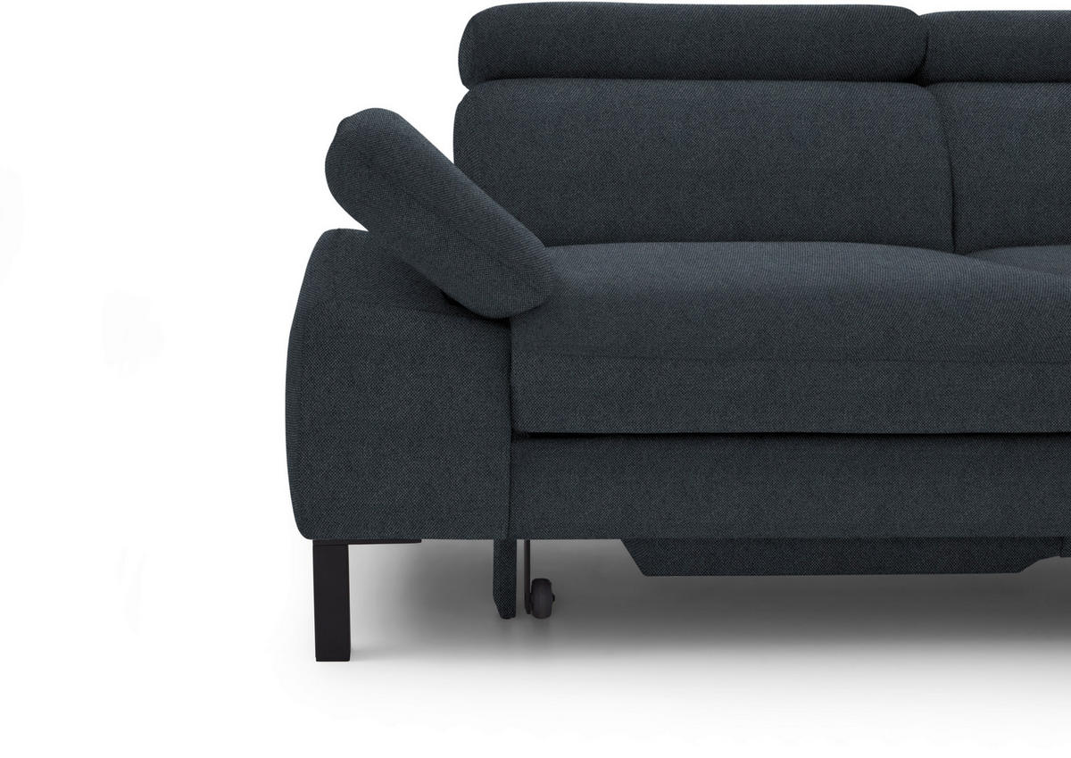 ECKSOFA in Flachgewebe Anthrazit  - Anthrazit/Schwarz, Design, Holzwerkstoff/Textil (272/217cm) - Pure Home Comfort