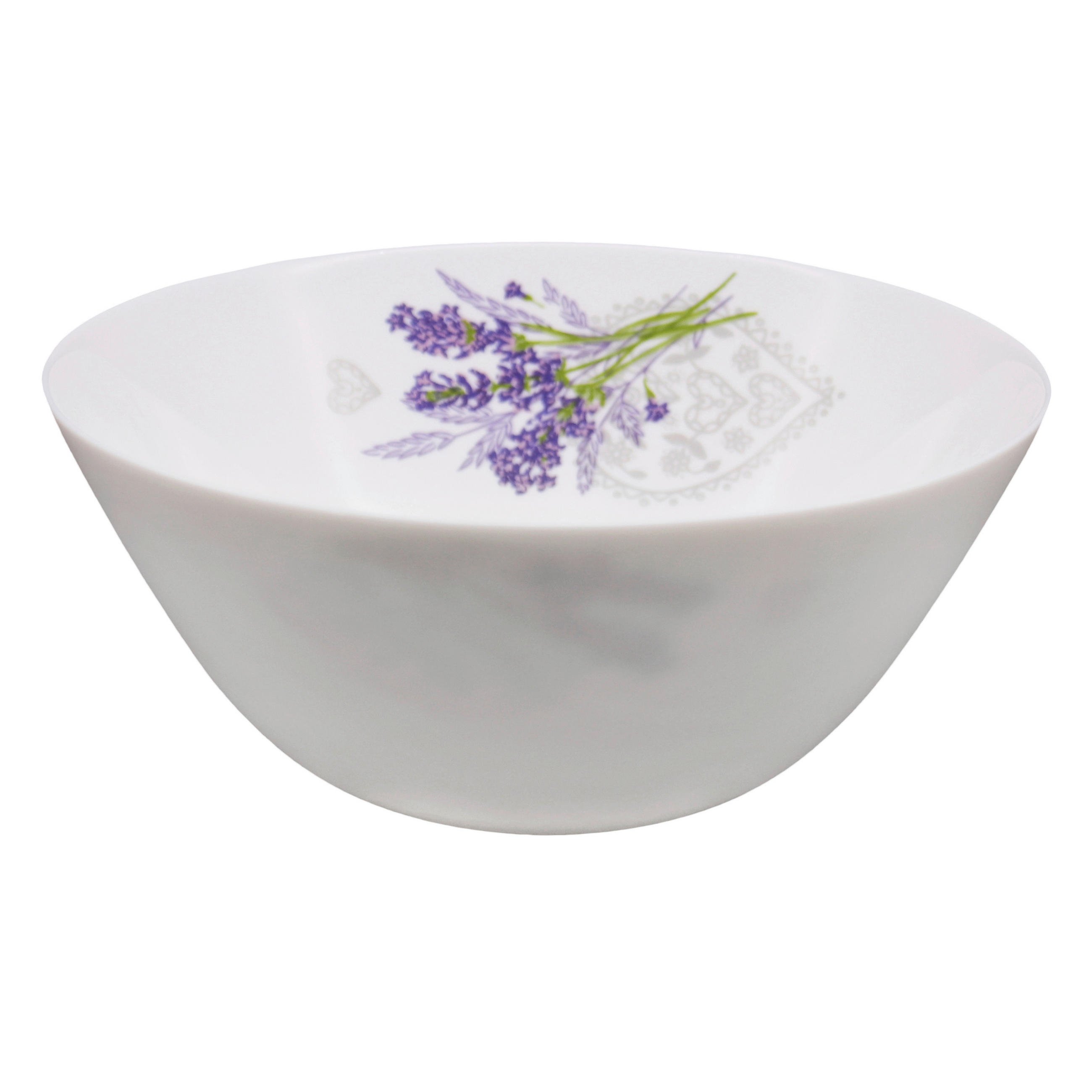 SALÁTÁSTÁL 18 cm  - lila/fehér, Basics, üveg (18cm)