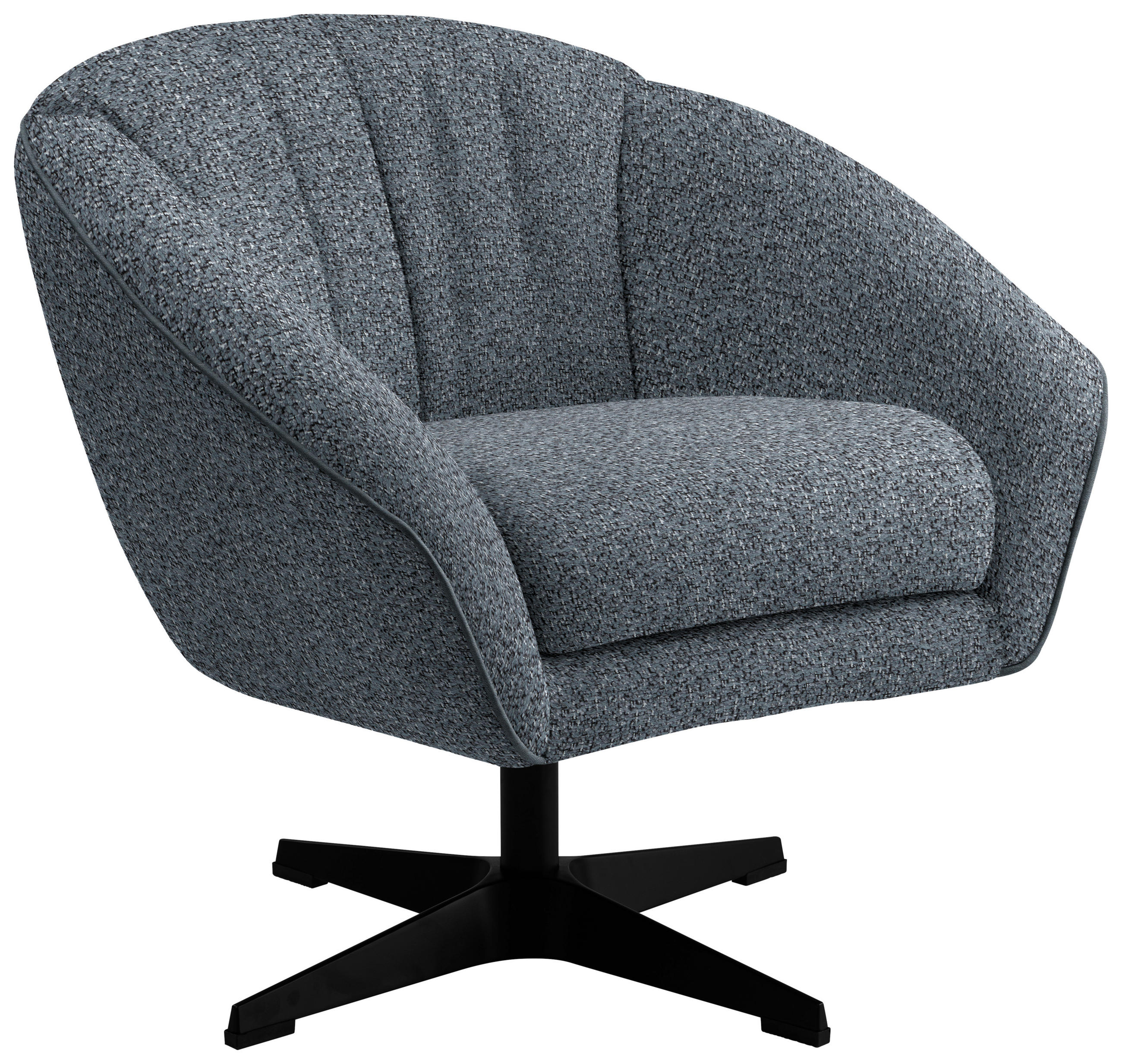 FÅTÖLJ i textil blågrå  - blågrå/svart, Design, metall/textil (80/78/80cm) - MID.YOU