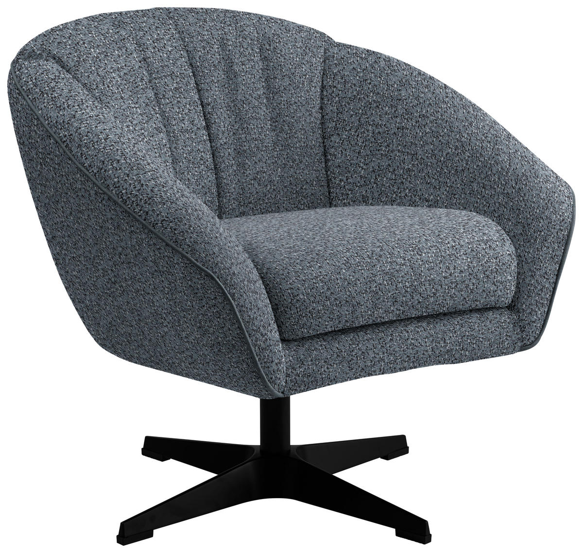 SESSEL in Webstoff Blaugrau  - Blaugrau/Schwarz, Design, Textil/Metall (80/78/80cm) - Stylife