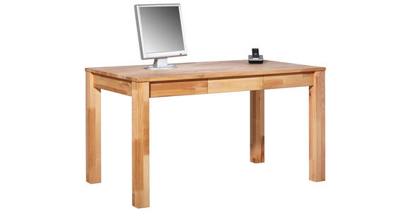 SCHREIBTISCH 140/80/76 cm in Kernbuche - Kernbuche, Design, Holz (140/80/76cm) - Carryhome