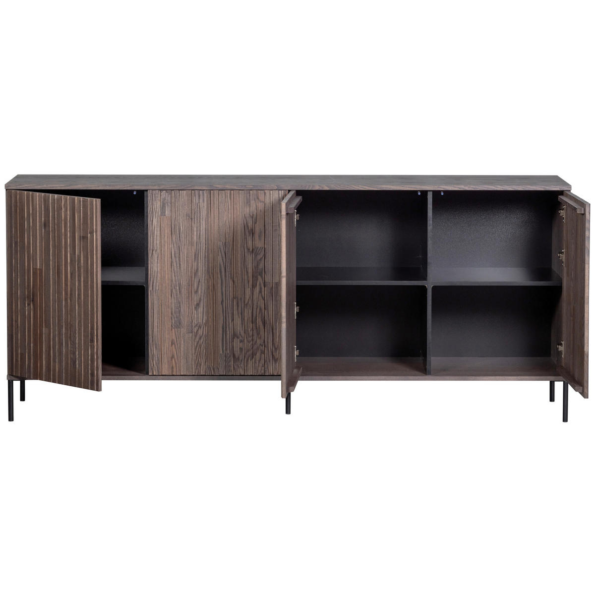 SIDEBOARD 200/85/44 cm  - Schwarz/Braun, Design, Holz/Metall (200/85/44cm) - Livetastic