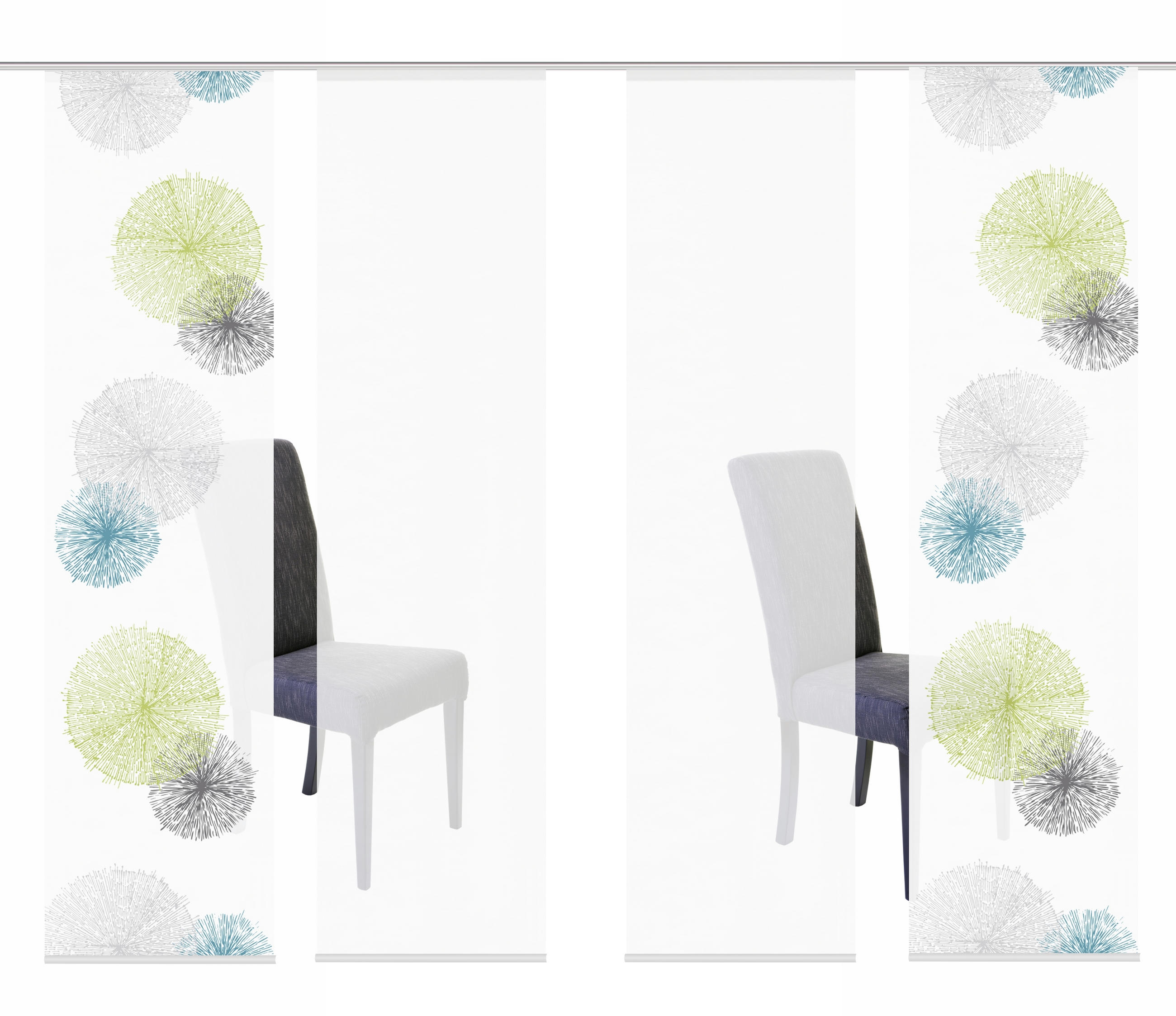 FLÄCHENVORHANG RAWLINS, 4-TLG.  4 Stück  blickdicht   60/245 cm  - Grün, Basics, Textil (60/245cm)